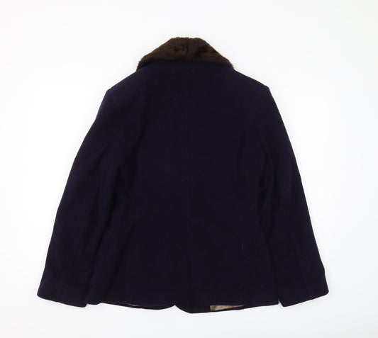 Womens UK Size 10 NEXT Blue Overcoat