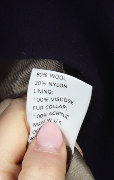 Womens UK Size 10 NEXT Blue Overcoat