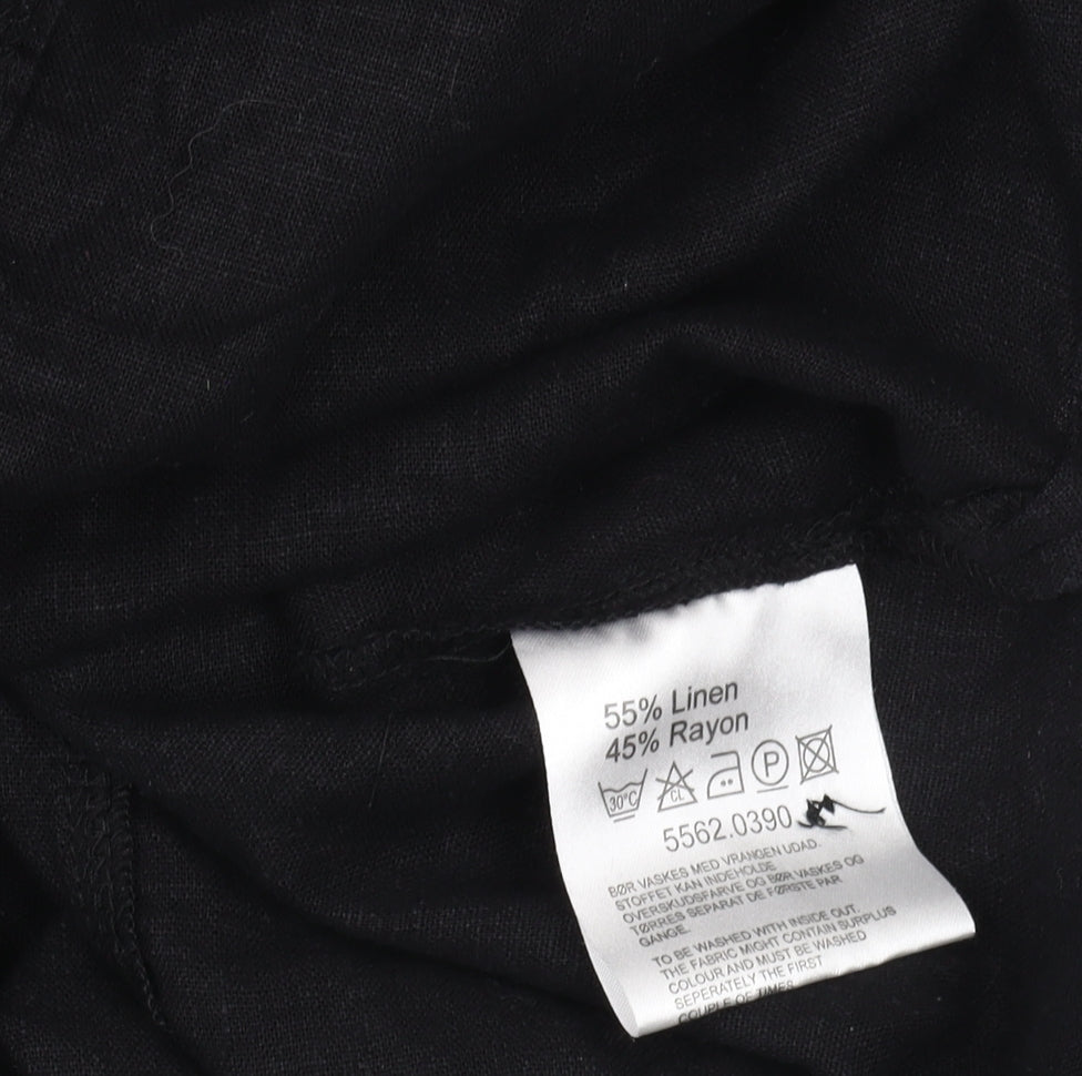 Womens UK Size 2XL Signature Experience Black Basic Button-Up