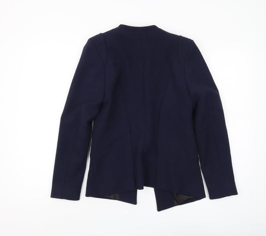 H&M Women's Blue Blazer, Size 8, Shawl Lapel, 6-Button