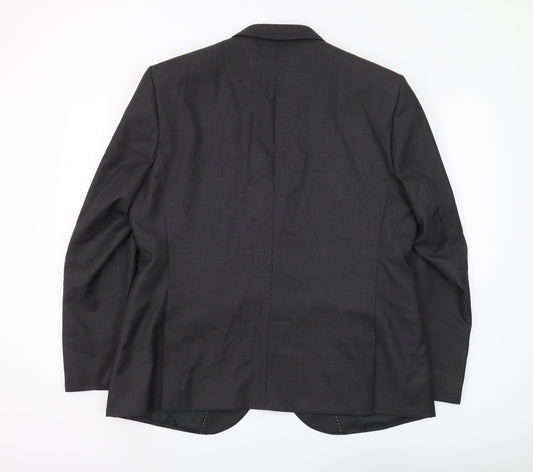 Mens UK Size 46 Moss London Regular Black Suit Jacket