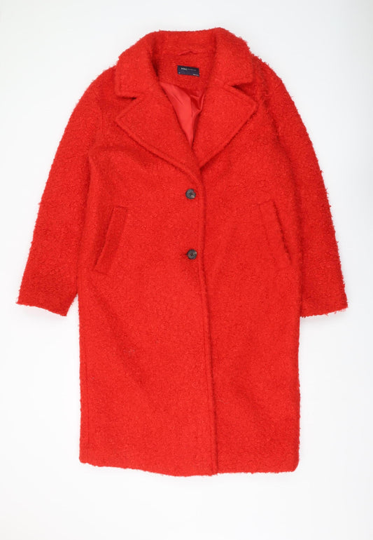 Womens UK Size 12 Marks and Spencer Red Overcoat