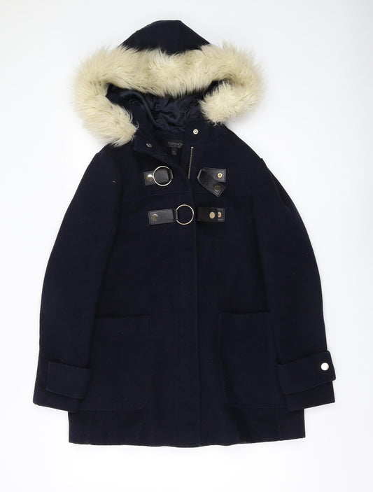Womens UK Size 8 Topshop Black Parka Coat