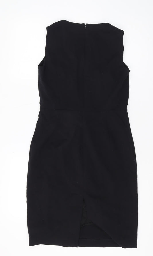 Jaeger Women's Black Sheath Knee Length Dress