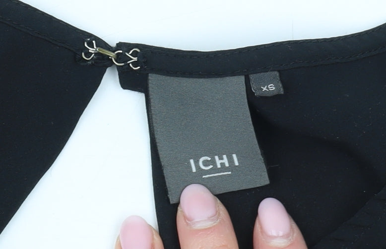 Womens UK Size XS ICHI Black Blouse
