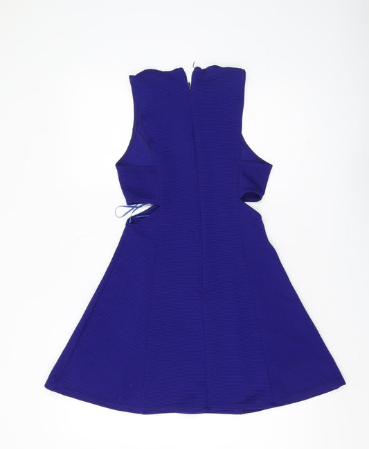 Topshop Women's Blue Fit & Flare Dress Size 10
