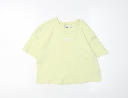 Additional front view of Adidas unisex green t-shirt, size 12, basic style