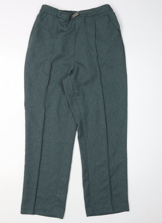 Womens UK Size 12 Honor Millburn Regular Fit Straight Green Trousers