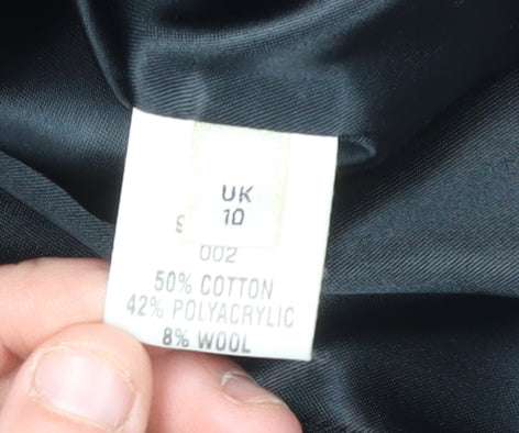 Viyella Womens Black Size 10 Petite Tweed Suit Jacket