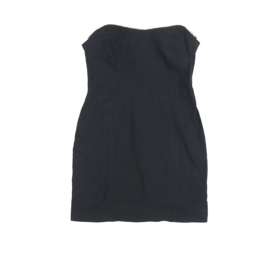 Additional front view of ASOS DESIGN Women's Black Bodycon Dress, size 10