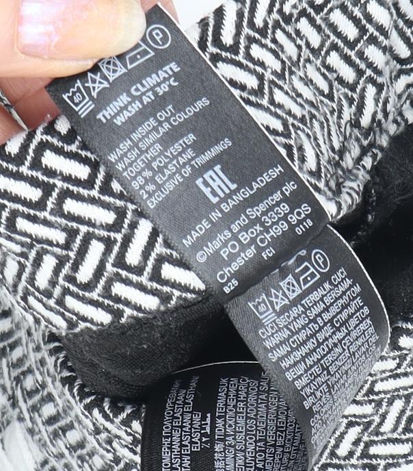 Marks and Spencer Women’s Black Geometric Pencil Skirt