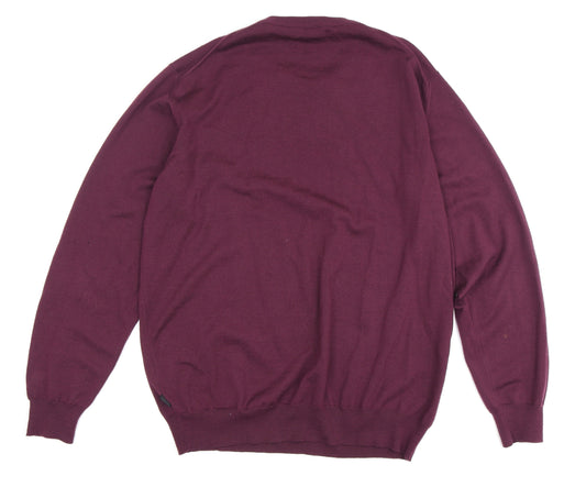 Hugo Boss Men's Red Wool Pullover Jumper, M