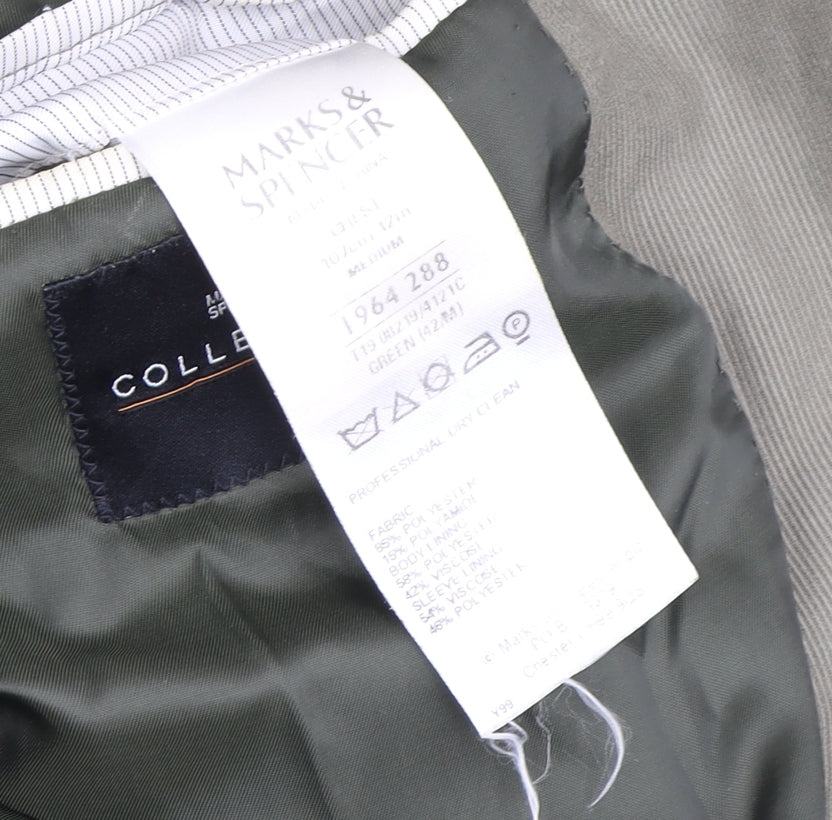 Mens UK Size 42 Marks and Spencer Regular Green Suit Jacket