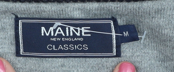 Brand and care label for Maine New England Men's Beige V-Neck Cotton Jumper M