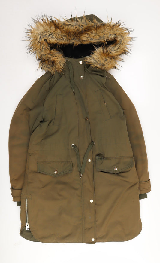 Womens UK Size 10 Miss Selfridge Green Parka Coat