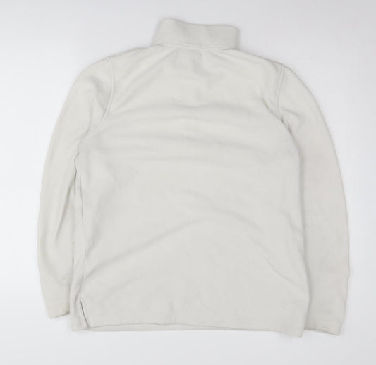 Cotton Traders Women's White Henley Jumper Size 10