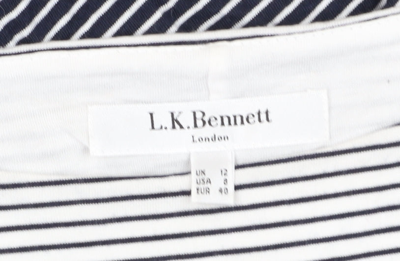 L.K. Bennett Striped A-Line Dress Women Size 12