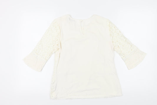 Womens UK Size M Oasis White Camisole Blouse