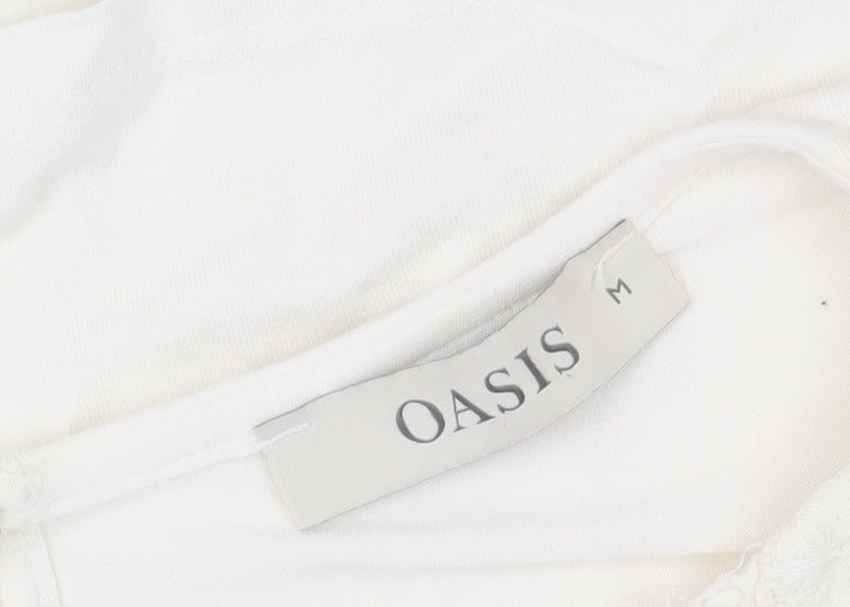 Womens UK Size M Oasis White Camisole Blouse