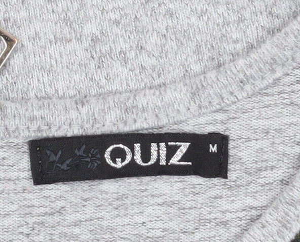 Quiz Women's Grey Leopard Print Blouse, Medium, Casual