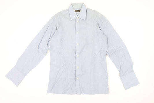 Mens UK Collar Size 39 Debenhams Smart Blue Dress Shirt