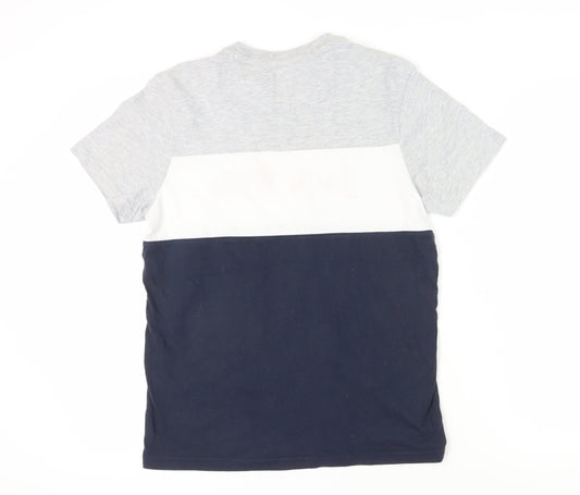 Jack Wills Men's M Grey Colourblock T-Shirt - Classic