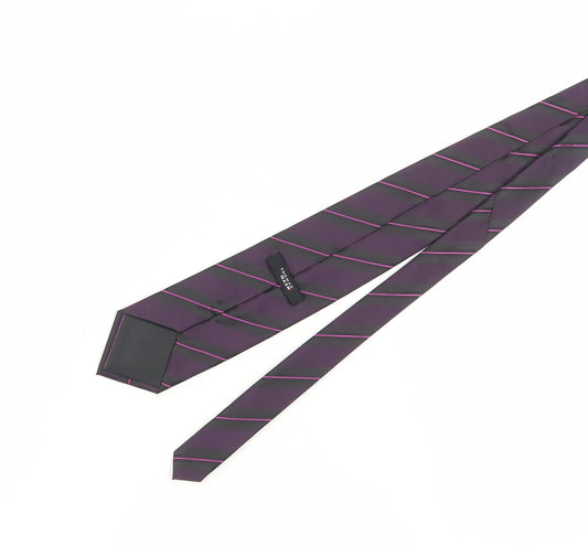 Thomas Nash Men's Purple Striped Tie