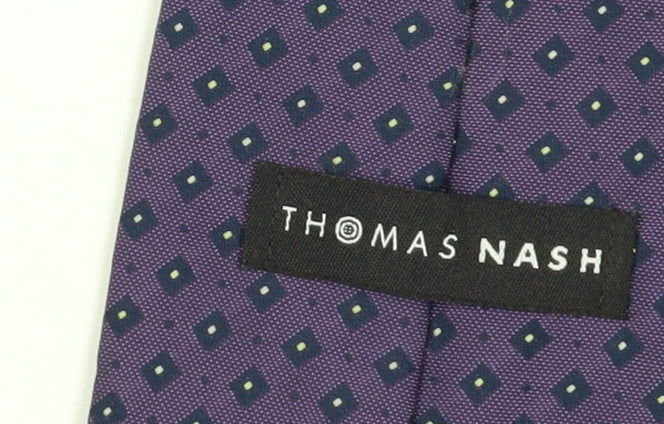 Thomas Nash Men's Purple Geometric Pointed Tie