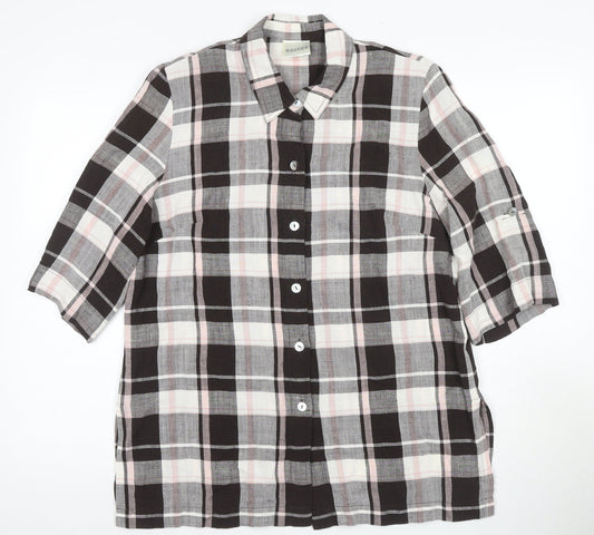 Womens UK Size 12 Eastex Black Classic Button-Up