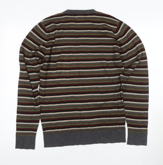 Linea Men's Multicoloured Striped Wool Jumper S