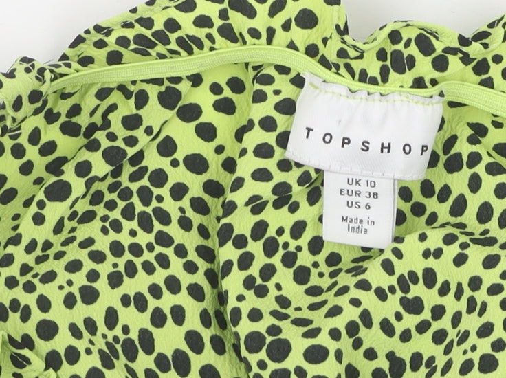 Womens UK Size 10 Topshop Green Camisole Tank