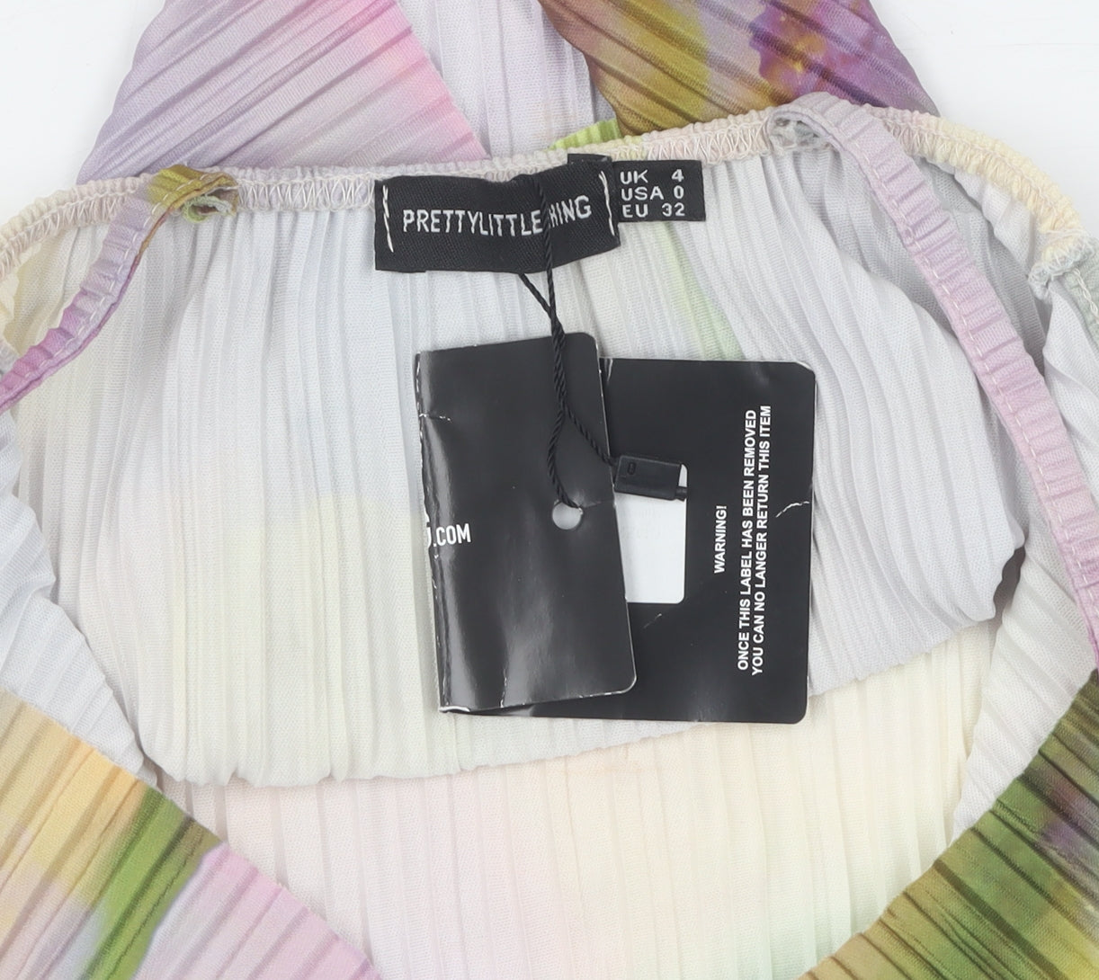 Womens UK Size 4 PRETTYLITTLETHING Multicoloured Camisole Tank