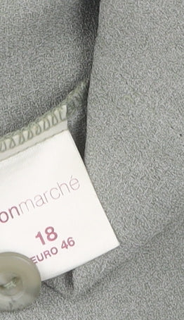Womens UK Size 18 Bonmarché Green Basic Button-Up