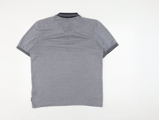 Ted Baker Men's Grey Polo Shirt L - Short Sleeve Collared