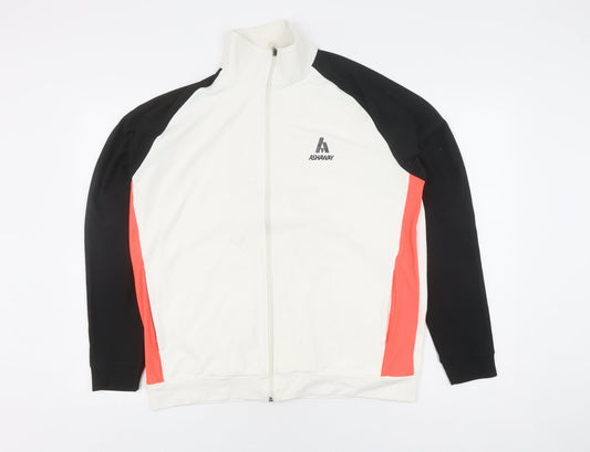 Additional front view of Ashaway Men's Track Jacket XL White Polyester Full Zip