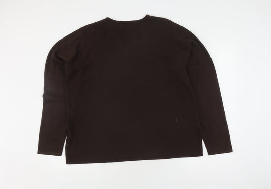 Womens UK Size 22/24 Style by EWM Brown Pullover Jumper