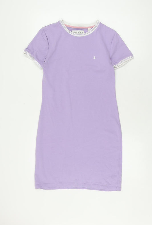 Jack Wills Women's Purple T-Shirt Dress Size 10