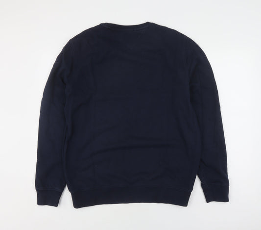 Tommy Jeans Men's Navy Blue Logo Sweatshirt L