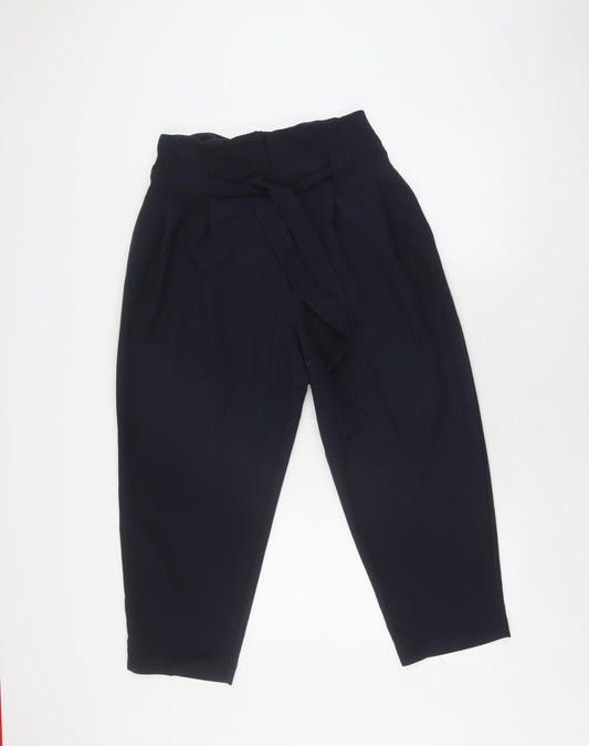 Womens UK Size 12 ASOS Regular Fit Cropped Black Trousers