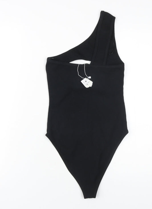 Zara Women's Black Bodysuit One Shoulder Size M Chic
