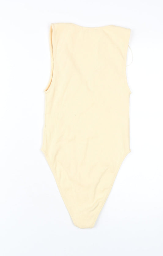Zara Women's Beige Sleeveless Bodysuit, Size S, Casual Wear