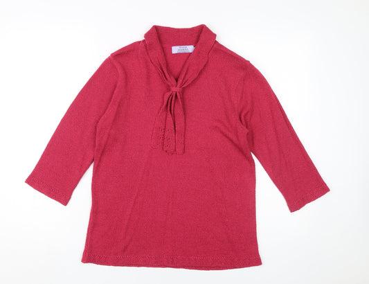 Womens UK Size 10 Honor Millburn Red Basic Blouse