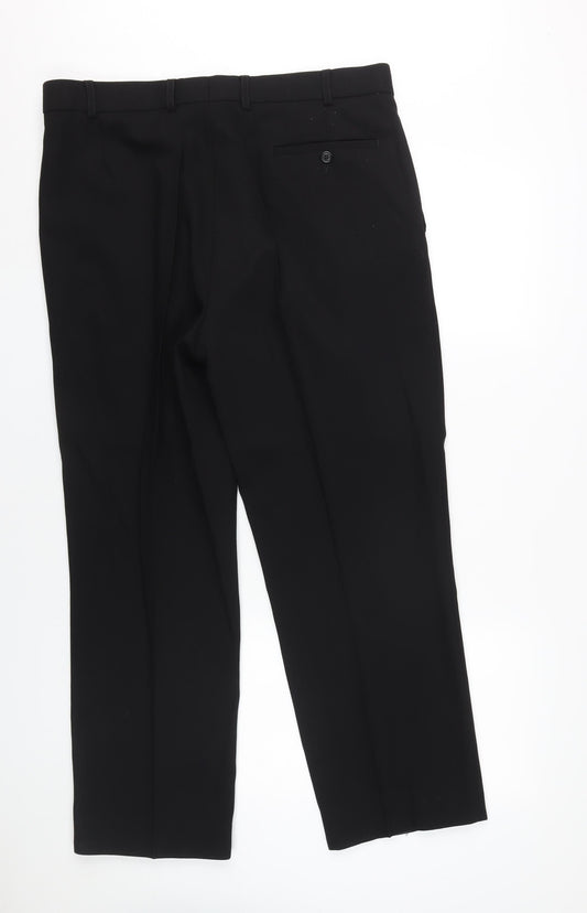 Daniel Hechter Men's Black Wool Dress Trousers 36