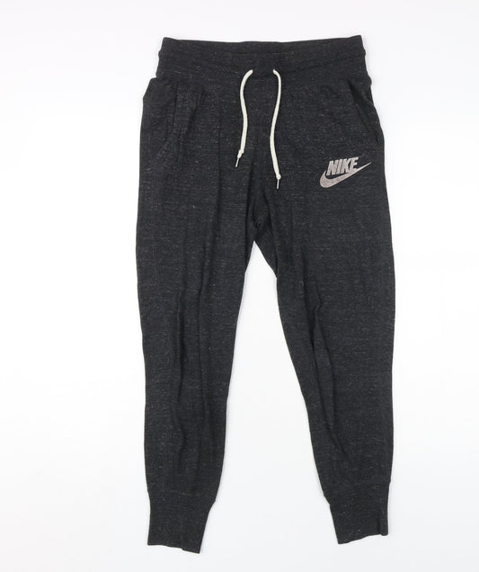 Womens UK Size XS Nike Regular Fit Jogger Black Trousers