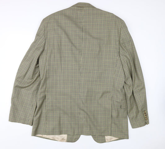 Austin Reed Men's Brown Check Wool Blazer 44 Long