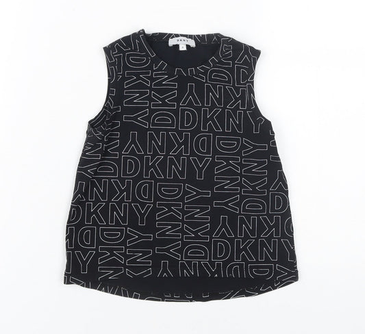 Womens UK Size 6 DKNY Black Jersey Tank