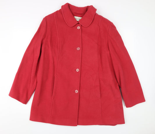 Womens UK Size 14 Eastex Red Overcoat