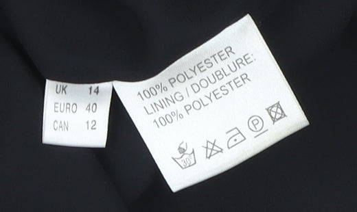 Jacques Vert Women's Black Embroidered Blouse Size 14