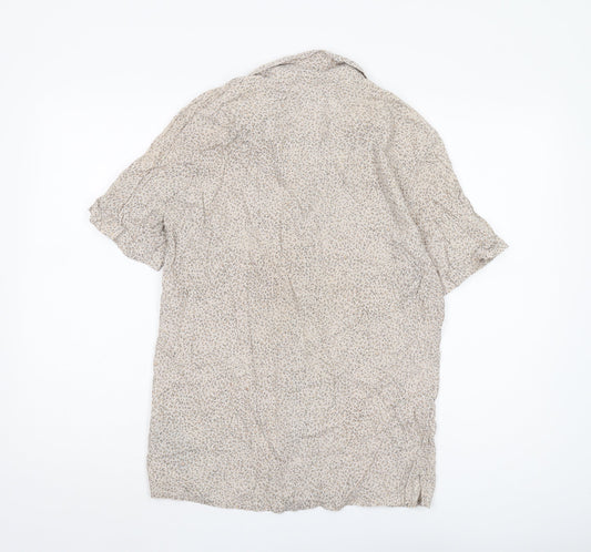 AllSaints Women's Beige Animal Print Button-Up Shirt S