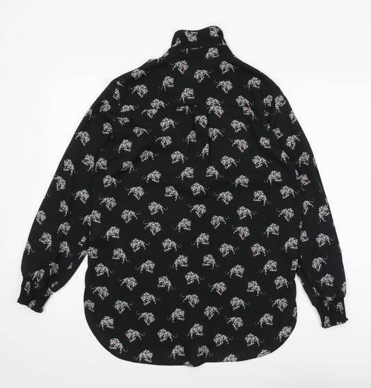 Womens UK Size 10 Wallis Black Basic Button-Up